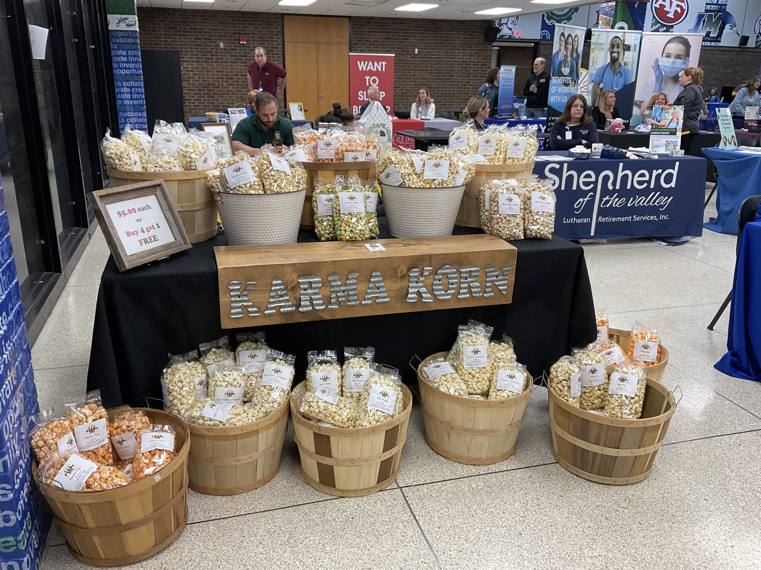 pop corn for sale at at MCCTC health and safety fair