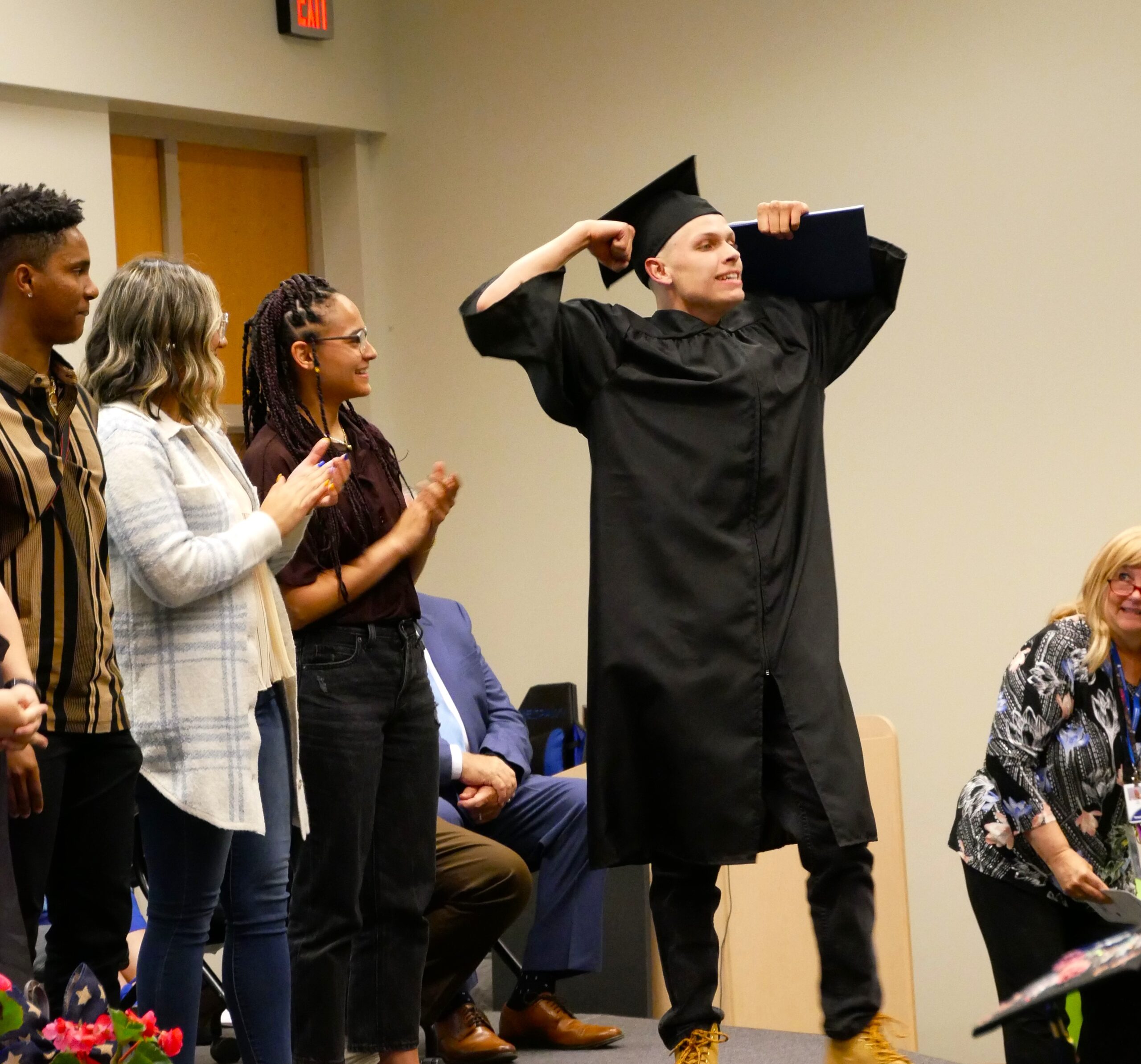 MCCTC man excited at graduation