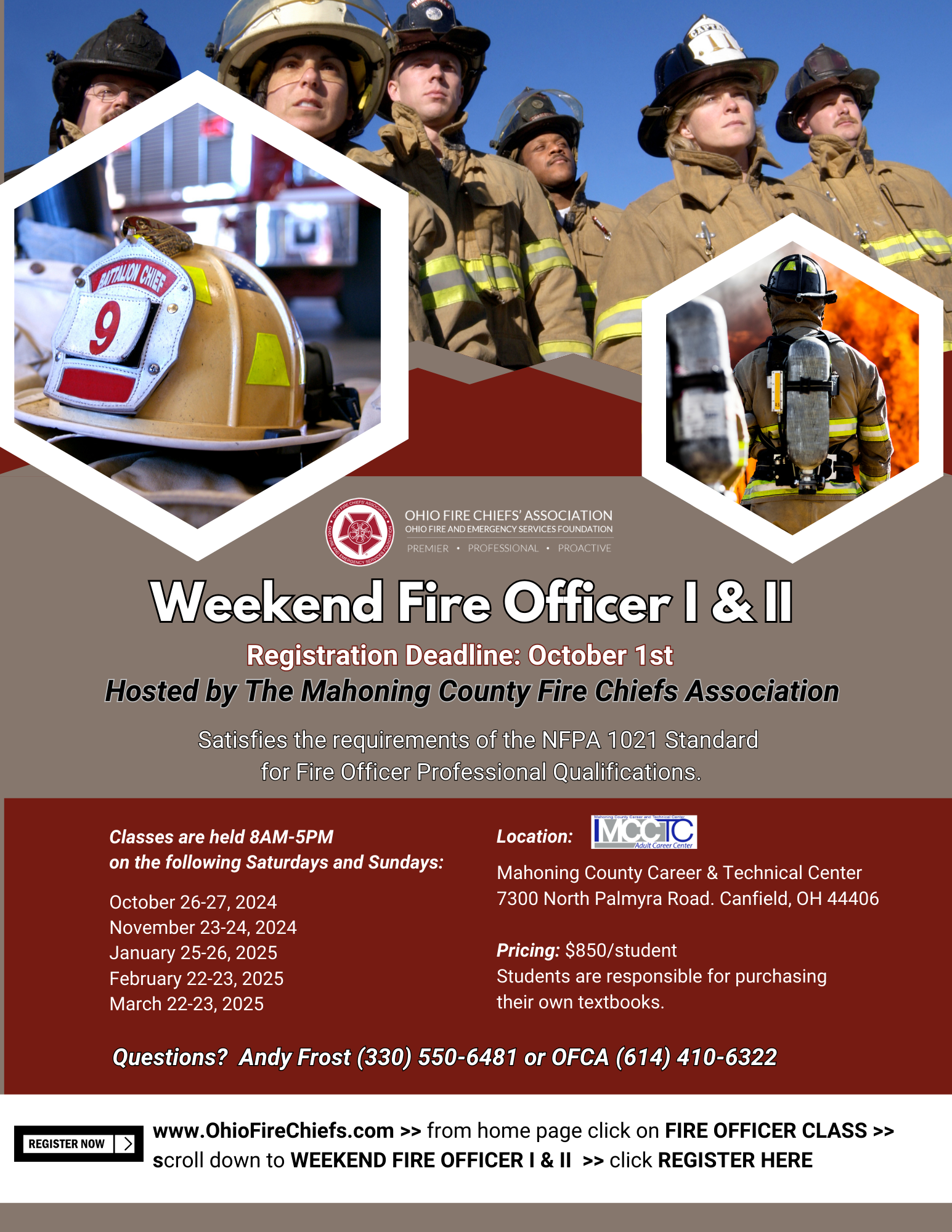 Weekend Fire Officer: Registration Deadline October 1st