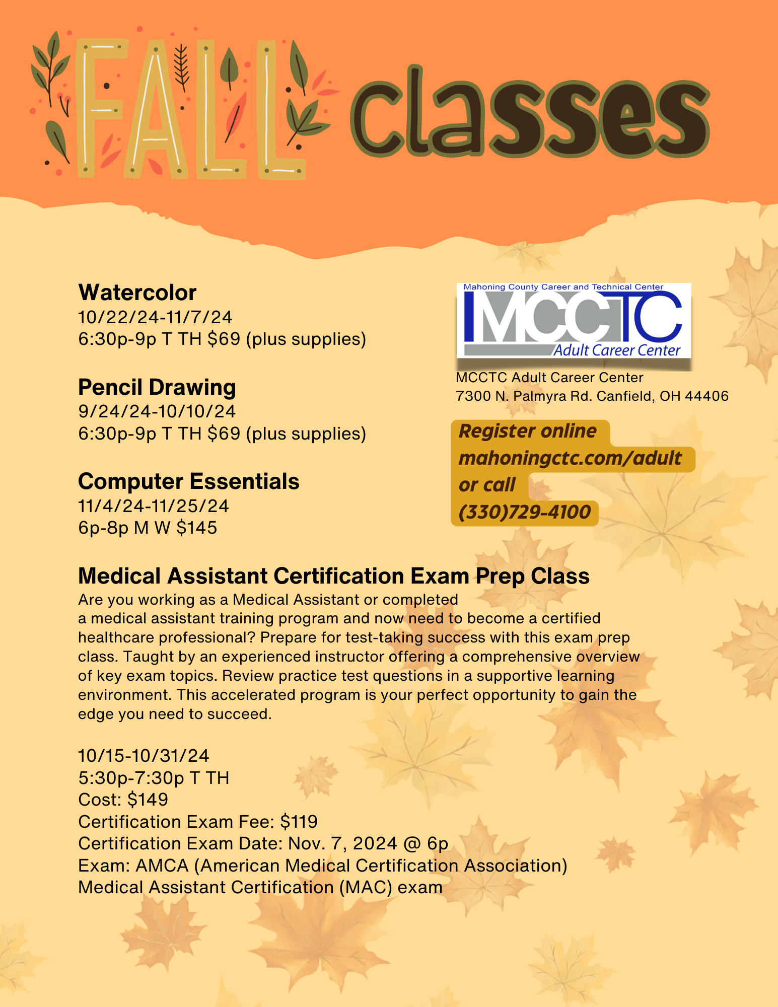 Upcoming FALL Classes!