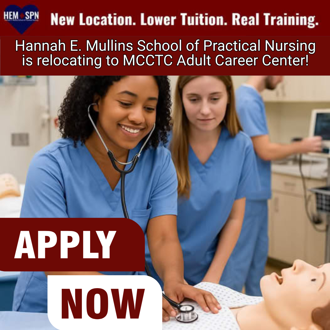 Apply to Hannah E. Mullins School of Practical Nursing Now!
